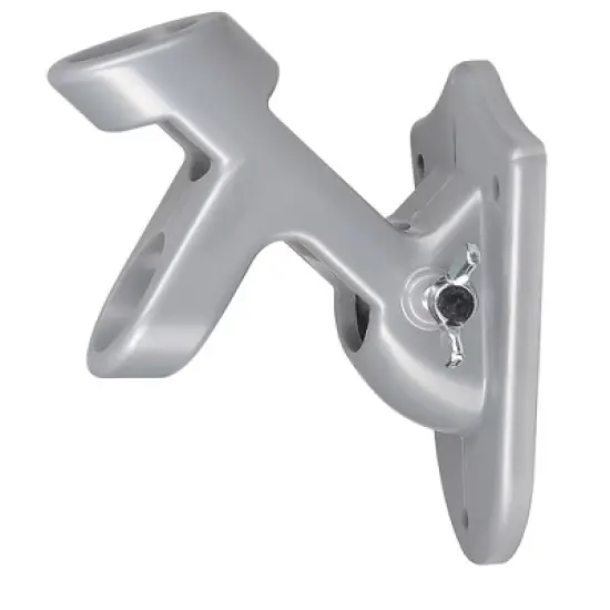 Yescom&trade; 2 Positions 1" Flag Pole Bracket Wall Mount Flagpole Holder Home Outdoor Silver image {2}