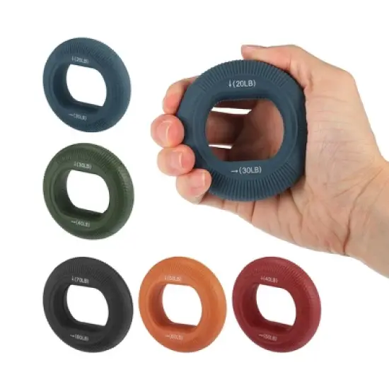 Unique Bargains Silicone Hand Grip Circle Adjustable Strength Grip 70-80LBS image {7}