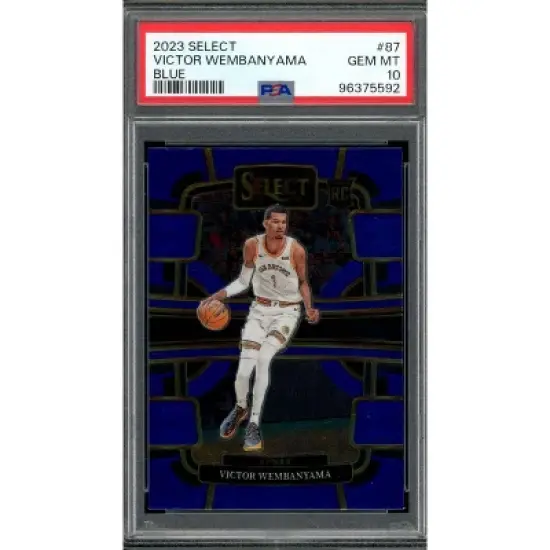 Victor Wembanyama Rookie Card 2023-24 Select Blue #87 PSA 10 image {2}