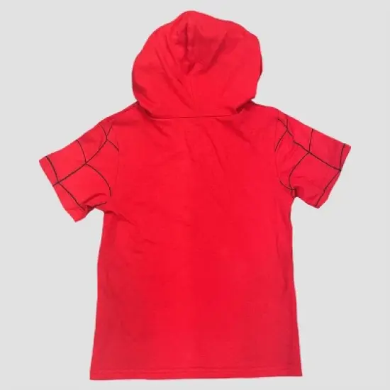 Toddler Boys' Marvel Spider-Man Hooded Short Sleeve T-Shirt - Red image {1}