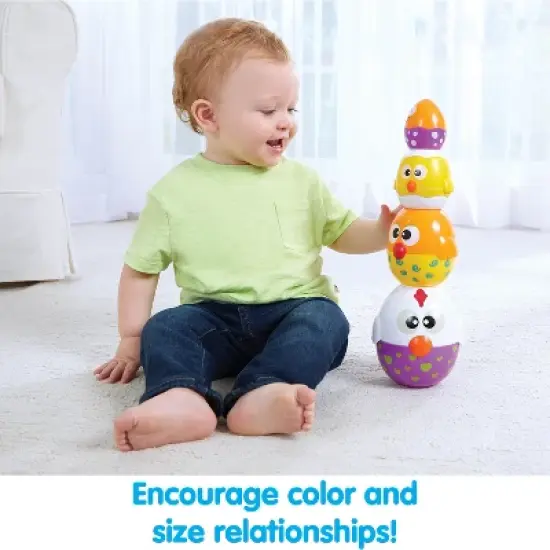 Kidoozie Chicken n' Egg Stackers, 8 Piece Set, Stacks Over 12" Tall, Playful and Colorful for Children 9-24 months image {4}