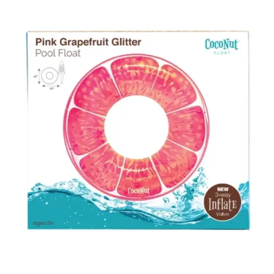 CocoNut Float Pink Grapefruit Glitter Pool Float image {2}