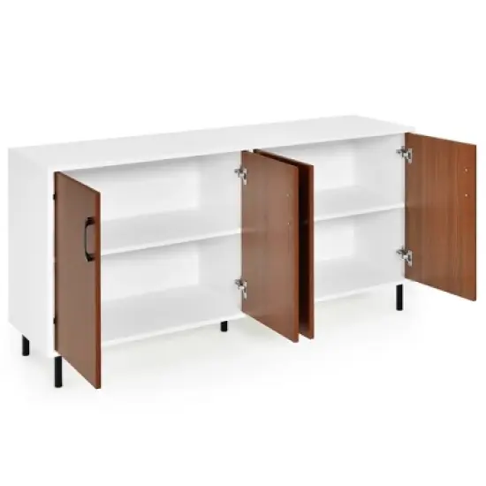 Costway Buffet Server Sideboard Kitchen Storage Cabinet Cupboard with Shelves & 4 Doors image {9}