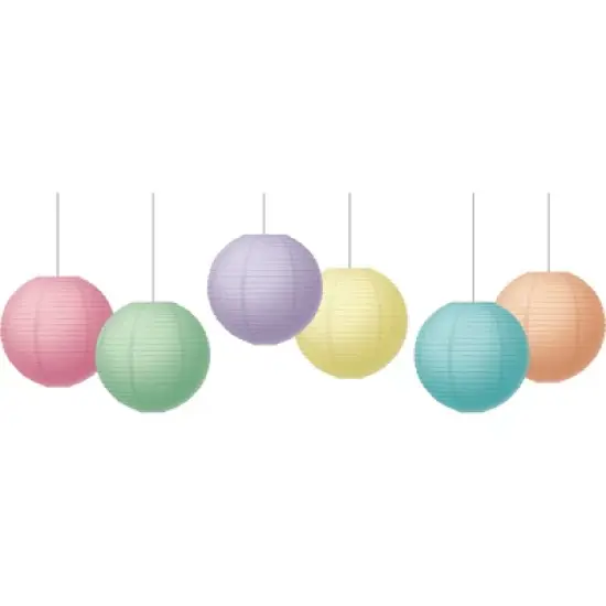 Teacher Created Resources&reg; Pastel Pop 8" Hanging Paper Lanterns, Pack of 6 image {1}