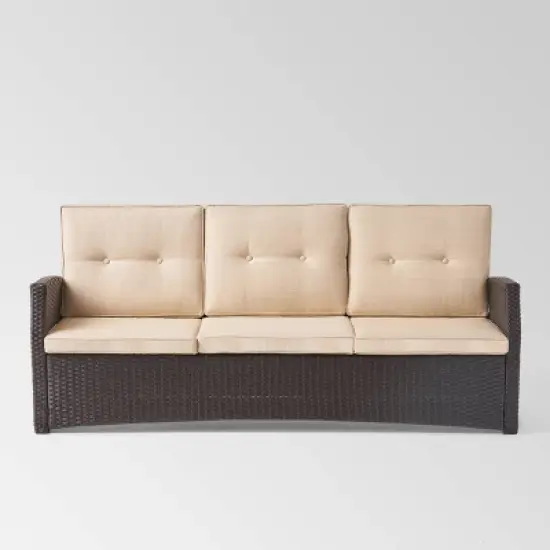 Sanger Wicker Sofa - Christopher Knight Home image {6}