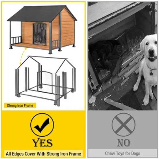 Aivituvin Wooden Insulated Dog House| Weatherproof, Spacious for Small to Large Dogs-AIR7010-IN image {3}