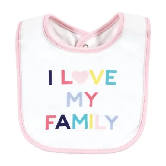 Hudson Baby Infant Girls Cotton Bibs, Girl Bold Family, One Size image {2}