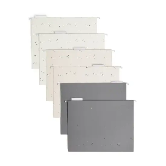 U Brands 6ct Hanging File Folders Simple Speckle: Office Supplies Organizer, Multicolored, 150 Sheet Capacity image {2}