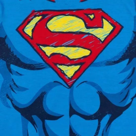 DC Comics Justice League Superman Cosplay Pajama Shirts and Shorts Blue/Red/White  image {4}