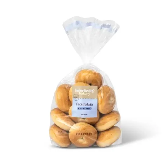 Plain Sliced Mini Bagels - 16oz/12ct - Favorite Day&trade; image {3}