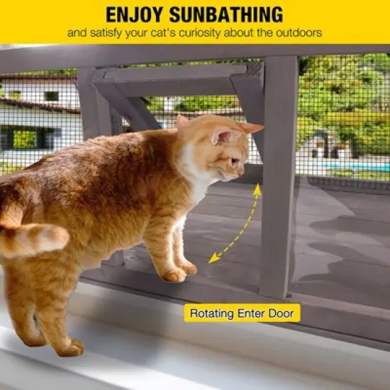 Aivituvin Wooden Cat Window Catio | Waterproof Roof-AIR7016 image {3}