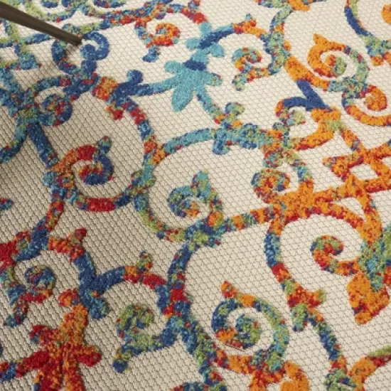 Nourison Aloha Contemporary Scroll Outdoor Rug image {9}