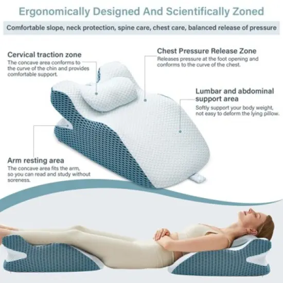 YEERSWAG One Piece Support Pillow Ergonomic Memory Foam Wedge Pillow Pad Cushion image {2}