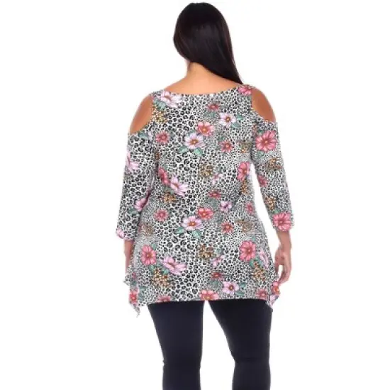 Plus Size 'Antonia' Cold Shoulder Tunic - White Mark image {2}