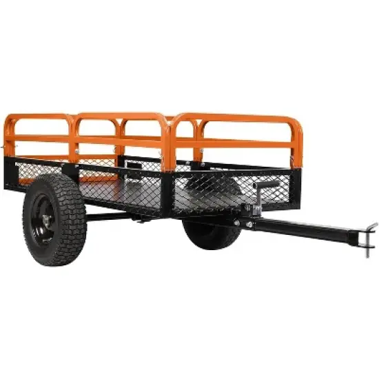 Acekool 1600 Lbs Steel Garden Cart, Heavy Duty Yard Utility Wagon with Dual Dump Modes, All-Terrain Wheels, Universal Hitch for Lawn Farm image {7}
