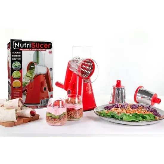 NutriSlicer Vegetable Slicer Cheese Grater Potato Slicer Salad Chopper with Suction Base image {11}