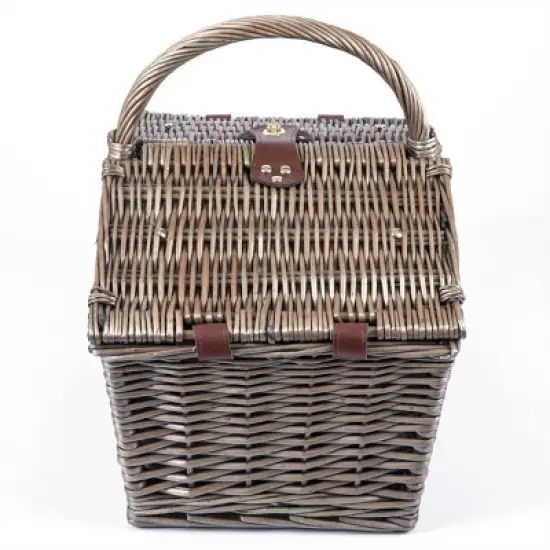 Picnic Time Piccadilly Picnic Basket - Anthology: Gray Willow Set for 2 with Tableware & Twist Lock Closure image {3}