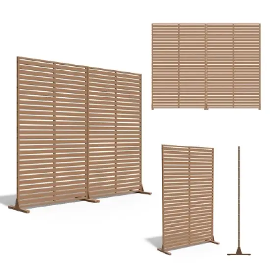 SEVOBAL 2pc Patio Screen Patio Privacy Porch Screen Patio Screens Paged Patio Decorative Screens Patio Screen Decor Outdoor, Brown, 90.94"*15.75"*72" image {6}