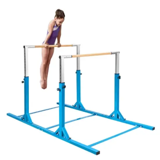 Costway Kids Double Horizontal Bars Gym Home Adjustable image {10}
