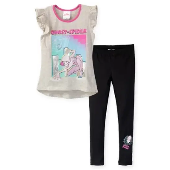 Marvel Spider-Man Ghost-Spider Girls T-Shirt and Leggings Outfit Set Little Kid to Big Kid  image {9}