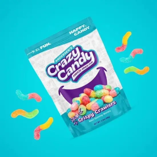 Crazy Candy Freeze Dried Candy - Sour Crispy Crawlers - 1.5oz image {2}