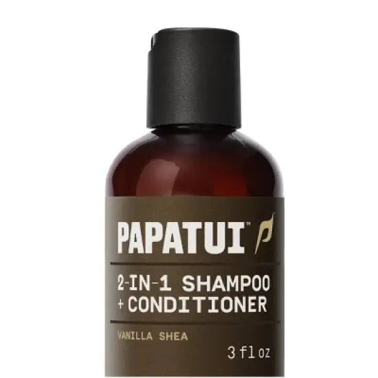 Papatui Men's Paraben-Free and Sulfate-Free 2-in-1 Shampoo + Conditioner - Vanilla Shea - Trial and Travel Size - 3 fl oz image {10}