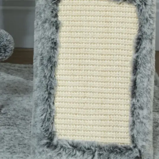 PawHut Floor to Ceiling Cat Tree, 89"-100" Adjustable Height Cat Climbing Tower Activity Center for Indoor Cats with Cat Perch, Condo & Hammocks, Gray image {4}