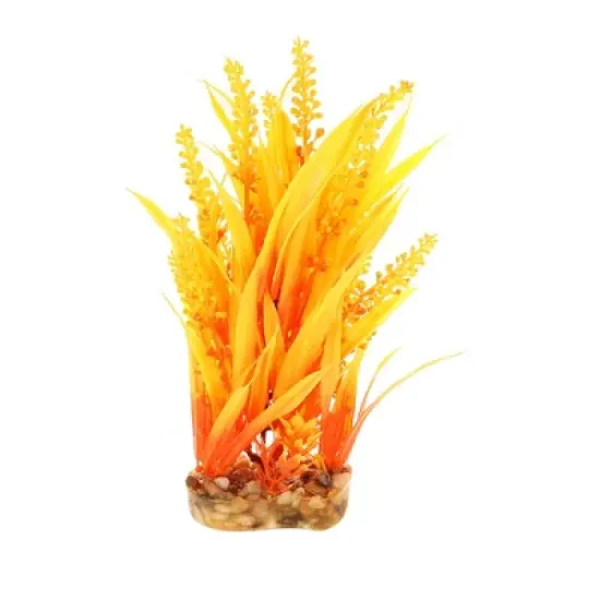 Unique Bargains Aquarium Plants Decorations Artificial Aquatic Plant Orange 7.48" 1 Pcs image {6}