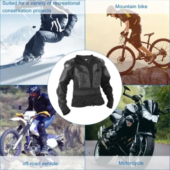 Unique Bargains Dirt Bike Motorcycle Riding Protective Full Body Armor Thorax Back Backbone Protector for Off-Road Cycling Black Size L image {4}