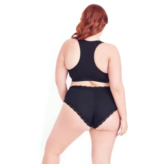 Women's Plus Size Zip Sports Bra - black | HIPS & CURVES image {1}