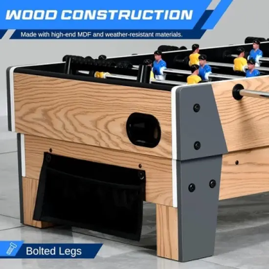 SereneLife 38" Table Top Air Hockey & 40" Foosball Set - 2-in-1 Swivel Game Table with Soccer Ball, Pucks & Pushers image {3}