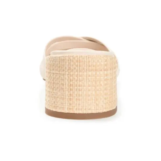 Journee Collection Womens Moree Open Square Toe Block Heel Sandals Ivory 9.5 image {2}