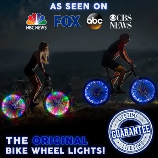 Activ Life Bike Wheel Lights, Top Basket Stuffers for Kids and Teen Gifts; with Batteries Included - 1 Tire Pack, Color-Changing image {2}