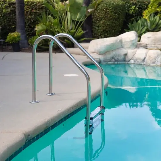 XtremepouwerUS 3 - Step Swimming Pool Ladder With Stainless Steel Steps, In Ground Pool Step image {2}