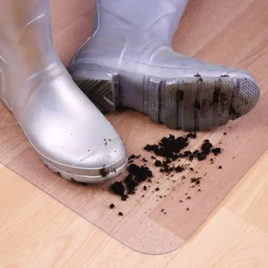 Vinyl Anti Microbial Chair Mat for Hard Floors Rectangular Fresh Mist - Floortex image {5}