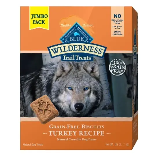 Blue Buffalo Wilderness 100% Grain-Free Biscuits Turkey Recipe Crunchy Dog Treats image {6}