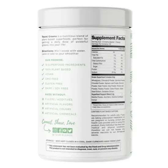 Teami Greens Superfood Vegan Powder - 11.28oz image {1}