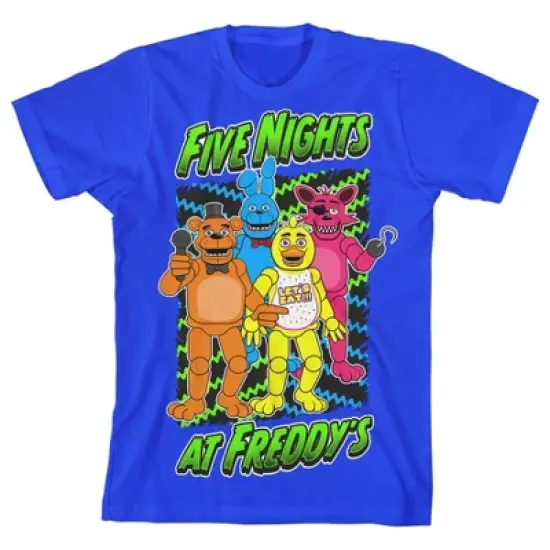 Five Nights at Freddy's Freddy Chicha And Foxy Boy's Royal Blue T-shirt image {7}