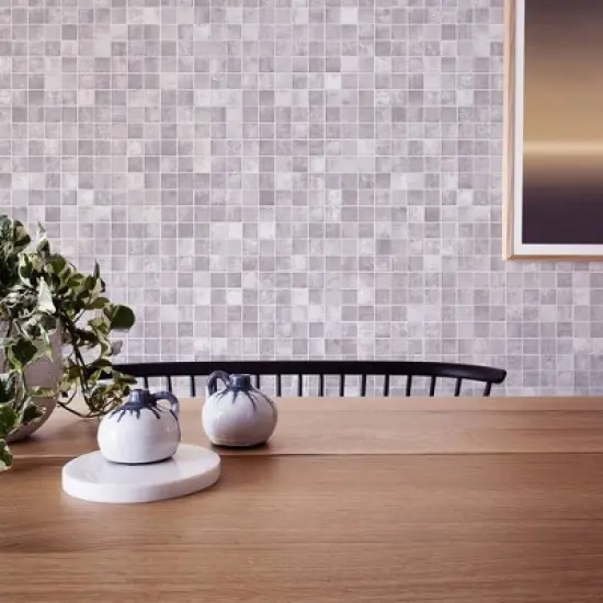 Tempaper & Co. Mosaic Tile Peel and Stick Wallpaper Gray image {3}