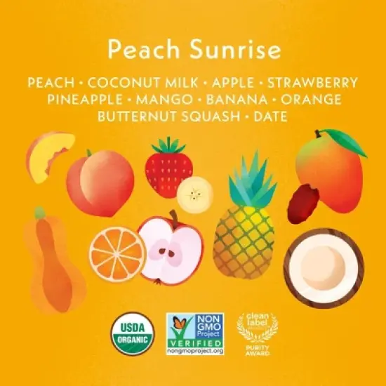 Once Upon a Farm Peach Sunrise Dairy Free Smoothie - 4oz image {2}