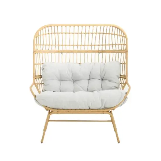 Christopher Knight Home Palos Outdoor Wicker Loveseat with Cushion image {9}