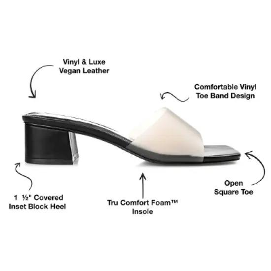 Journee Collection Womens Jaydin Tru Comfort Foam Slip On Block Heel Sandals image {7}
