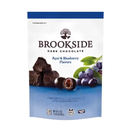 Brookside Dark Chocolate, Acai and Blueberry Flavored Snacking Chocolate Candy - 21oz image {1}
