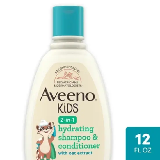 Aveeno Kids' 2-in-1 Hydrating Shampoo & Conditioner, Gently Cleanses, Conditions & Detangles Kids Hair - 12 fl oz image {9}