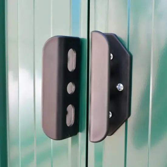 vidaXL Multi-Purpose Garden Storage Shed, Green Galvanized Steel, Spacious Outdoor Equipment Storage Unit with Excellent Ventilation, Easy Assembly image {4}