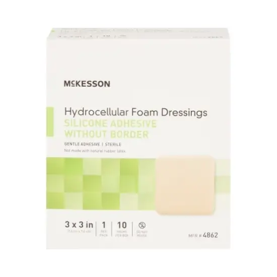 McKesson Adhesive Silicone Foam Dressing No Border Sterile image {2}