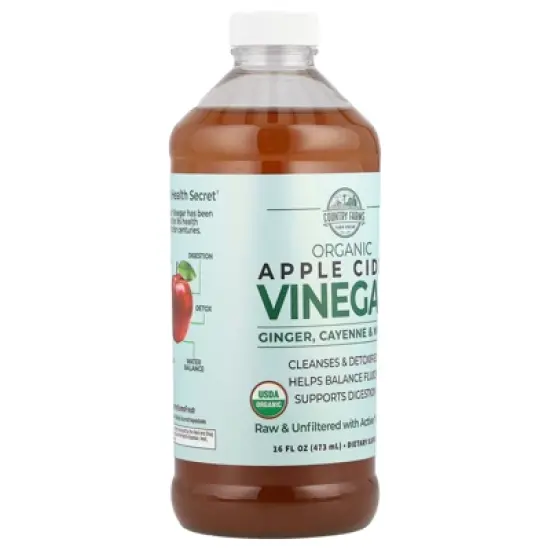 Country Farms Organic Apple Cider Vinegar with Ginger, Cayenne & Maple, 16 fl oz (473 ml) image {3}