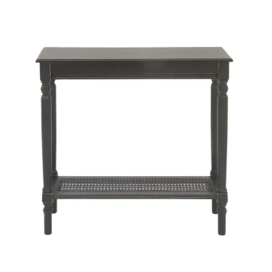 Wood Traditional Rectangular Console Table Black - Olivia & May image {4}