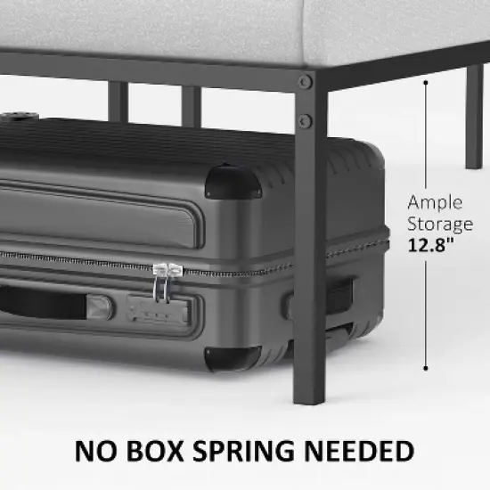 Garvee Metal Platform Bed Frame with Storage, Steel Slat Support, No Box Spring Needed, Easy Assembly Mattress Foundation image {4}