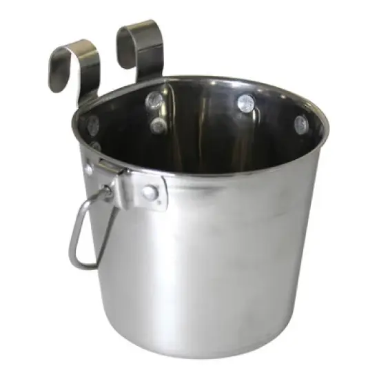 Stainless Steel Pail, Flat Sided Hook-On with Rivets image {8}